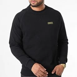 Meilleur prix 👍 Sweat Crewneck Essential MOL0088 Noir de Barbour International 🎁 -Skr Soldes barbour international 333314 MOL0088 BK31 20220819T141901 03