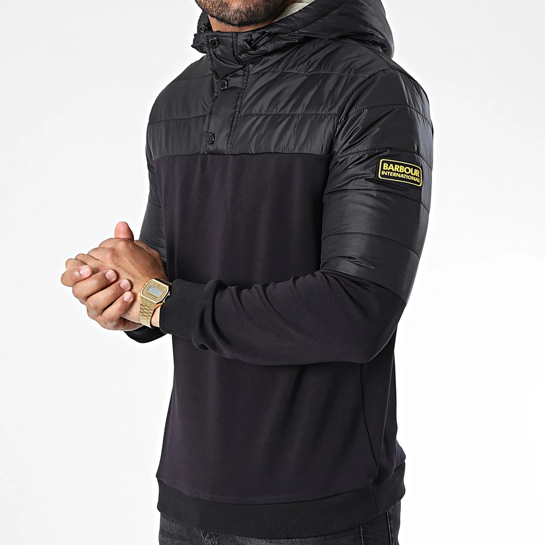 De gros 😀 Sweat Capuche Jaxon MQS0021 Noir de Barbour International ⭐ 5 De gros 😀 Sweat Capuche Jaxon MQS0021 Noir de Barbour International ⭐ – Image 3