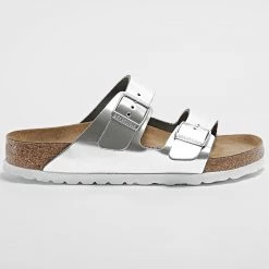 Tout neuf ❤️ Sandales Femme Arizona BS Argenté de Birkenstock 💯 -Skr Soldes birkenstock 320142 100596 METALLIC SILVER 20220519T160150 03
