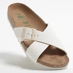 Offres 🌟 Sandales Femme Siena II Rivet Logo Vegan Blanc de Birkenstock 🔔