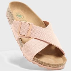 Le moins cher 🥰 Sandales Femme Siena II Rivet Logo Vegan Soft Pink de Birkenstock 😍