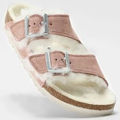 Acheter 🔥 Sandales Arizona Shearling Pink Clay de Birkenstock 🥰