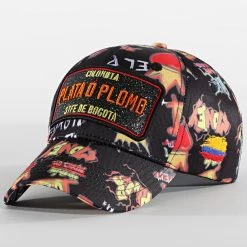 Budget 💯 Casquette Plata O Plomo Print Noir Orange de Skr 🔔