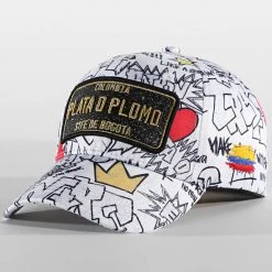 Budget 😉 Casquette Plata O Plomo Print Blanc Rouge de Skr 🤩