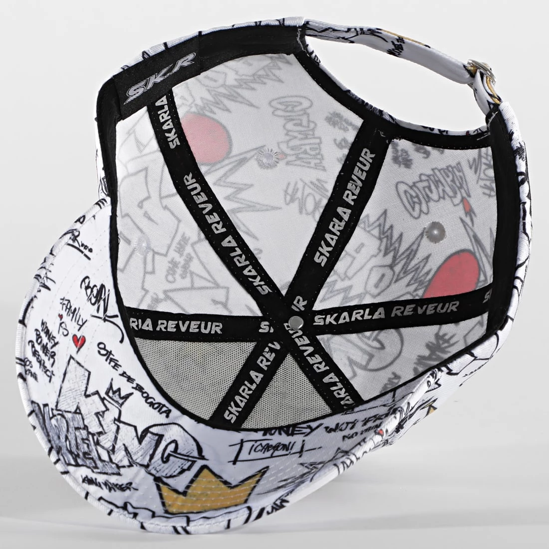 Budget 😉 Casquette Plata O Plomo Print Blanc Rouge de Skr 🤩 5 Budget 😉 Casquette Plata O Plomo Print Blanc Rouge de Skr 🤩 – Image 3