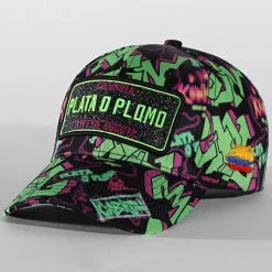Promo 🔔 Casquette Plata O Plomo Print Vert Noir de Skr ✔️