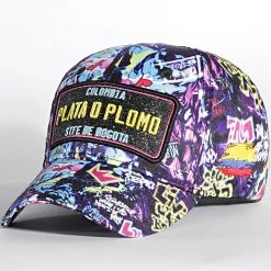 Meilleure affaire 🔔 Casquette Plata O Plomo Print Violet Bleu de Skr ✨