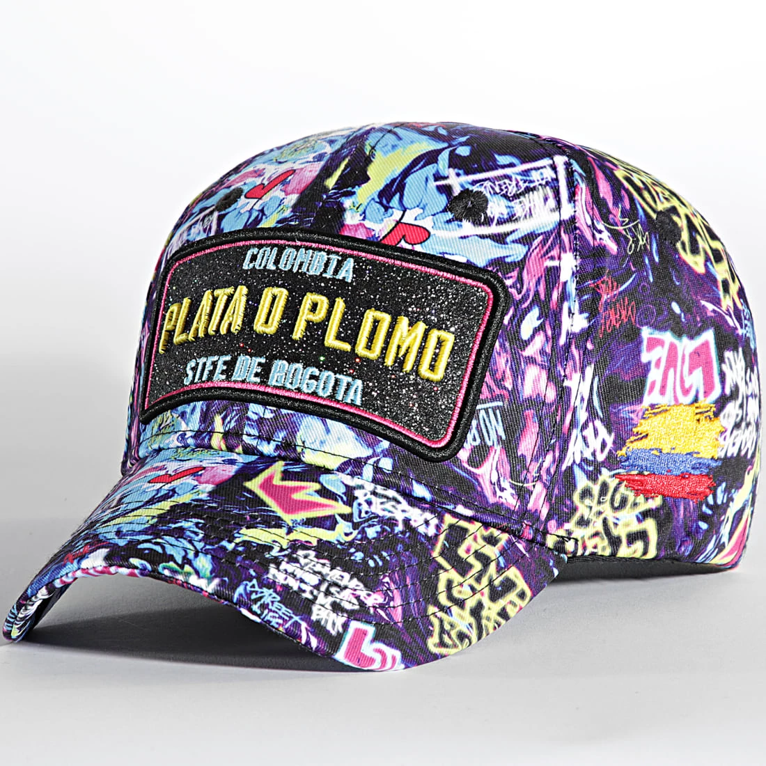 Meilleure affaire 🔔 Casquette Plata O Plomo Print Violet Bleu de Skr ✨ 3 Meilleure affaire 🔔 Casquette Plata O Plomo Print Violet Bleu de Skr ✨