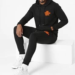 De gros 😍 Ensemble De Survêtement Logo Back Noir Orange de Untouchable 🔔