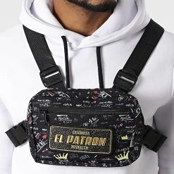 Nouveau 🎁 Sac Poitrine Chest Print Noir Doré de Skr 🤩