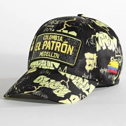 Acheter 🎁 Casquette El Patron Print Noir Jaune de Skr 🔔