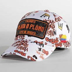 Meilleure vente 👍 Casquette Plata O Plomo Print Blanc Orange de Skr 😀