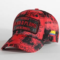 Tout neuf ❤️ Casquette Plata O Plomo Print Rouge de Skr 👍
