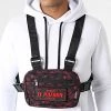 Budget 👍 Sac Poitrine Chest Print Noir Rouge de Skr 🤩