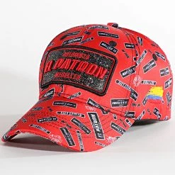 Promo 👍 Casquette El Patron Print Sticker Rouge de Skr 🤩