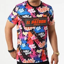 Budget 🌟 Tee 👚 Shirt A Strass El Patron Print Noir Orange Bleu Rose de Skr 😀 -Skr Soldes skr 323345 PTRN PRINT TEE LX 20220610T160956 03