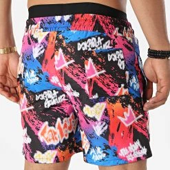 Remise 🎁 Short De Bain Swim Noir Rose de Skr ❤️ -Skr Soldes skr 323349 SWIM SHORT LX 20220610T160601 04