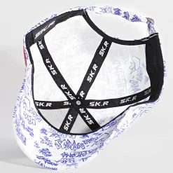 Acheter 🛒 Casquette El Patron Blanc de Skr 🛒 -Skr Soldes skr 327176 PTRN PRINT SMALL WHITE BLUE 20220712T154809 04