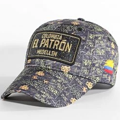 Grosses soldes 😀 Casquette El Patron Print Noir Jaune de Skr ✔️