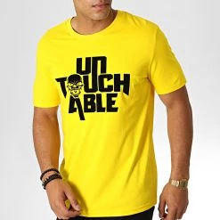 Nouveau 🧨 Tee 👕 Shirt Logo Jaune Noir de Untouchable 🌟