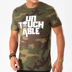 Bon marché 💯 Tee 👕 Shirt Logo Camo Vert Kaki de Untouchable 😉