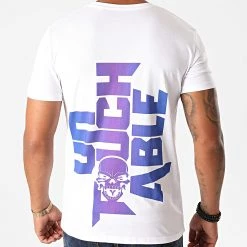 Offres 🤩 Tee 👕 Shirt Logo Blanc Dégradé Bleu de Untouchable 💯 -Skr Soldes untouchable 235209 MACTYER TS LOGO BLCDEGBLEU 20200924T115527 04