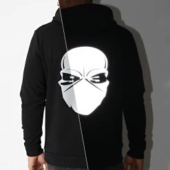 Meilleure affaire 🎁 Sweat Capuche Logo Back Noir Réfléchissant de Untouchable ✔️