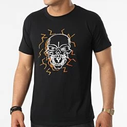 Sortie ⌛ Tee 👚 Shirt Electric Skull Noir Orange de Untouchable 🔥